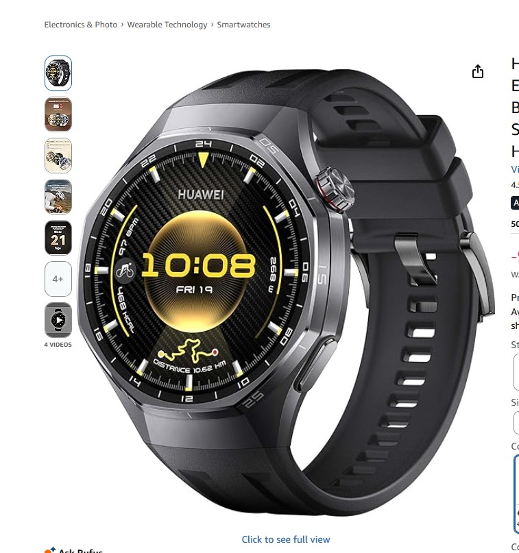 Huawei Smartwatch mit schwarzem Armband